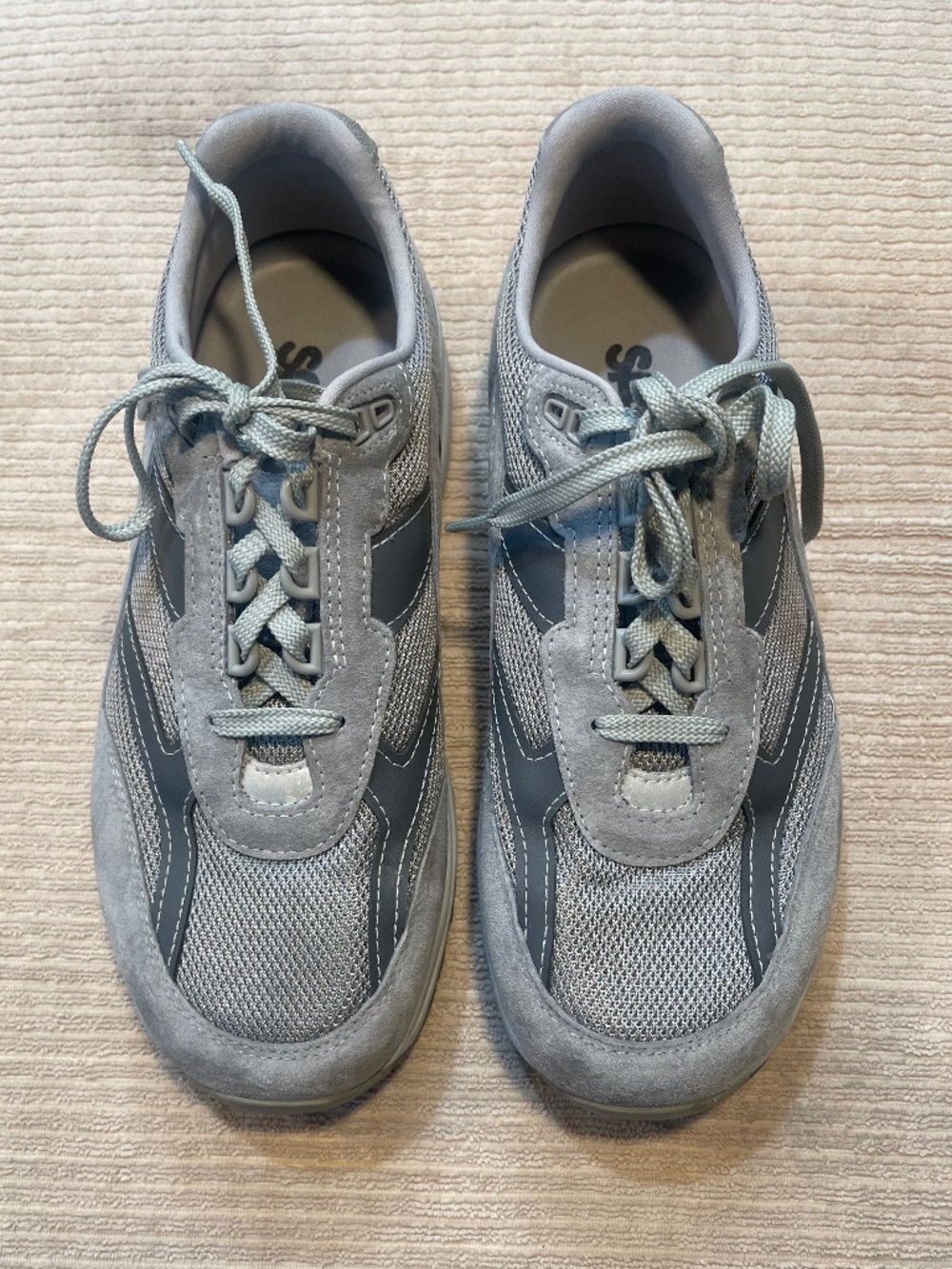 SAS Shoes Gray Journey Mesh Suede Comfort Shoes Sneakers Men Size 10W Lace Up